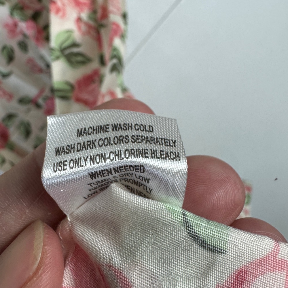 National Floral Snap Front House Dress Pink Rose Cotton Lounger M 24079 - Picture 8 of 9